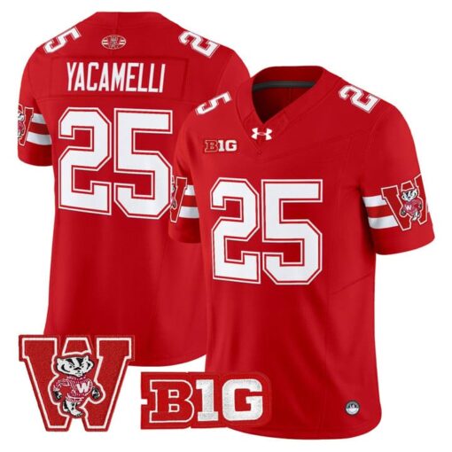Cade Yacamelli Jersey #25 Wisconsin Badgers Throwback Stitched - Image 5