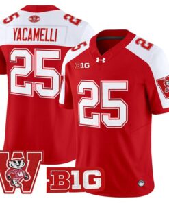 Cade Yacamelli Jersey 25 Wisconsin Badgers Throwback Stitched Red Alter