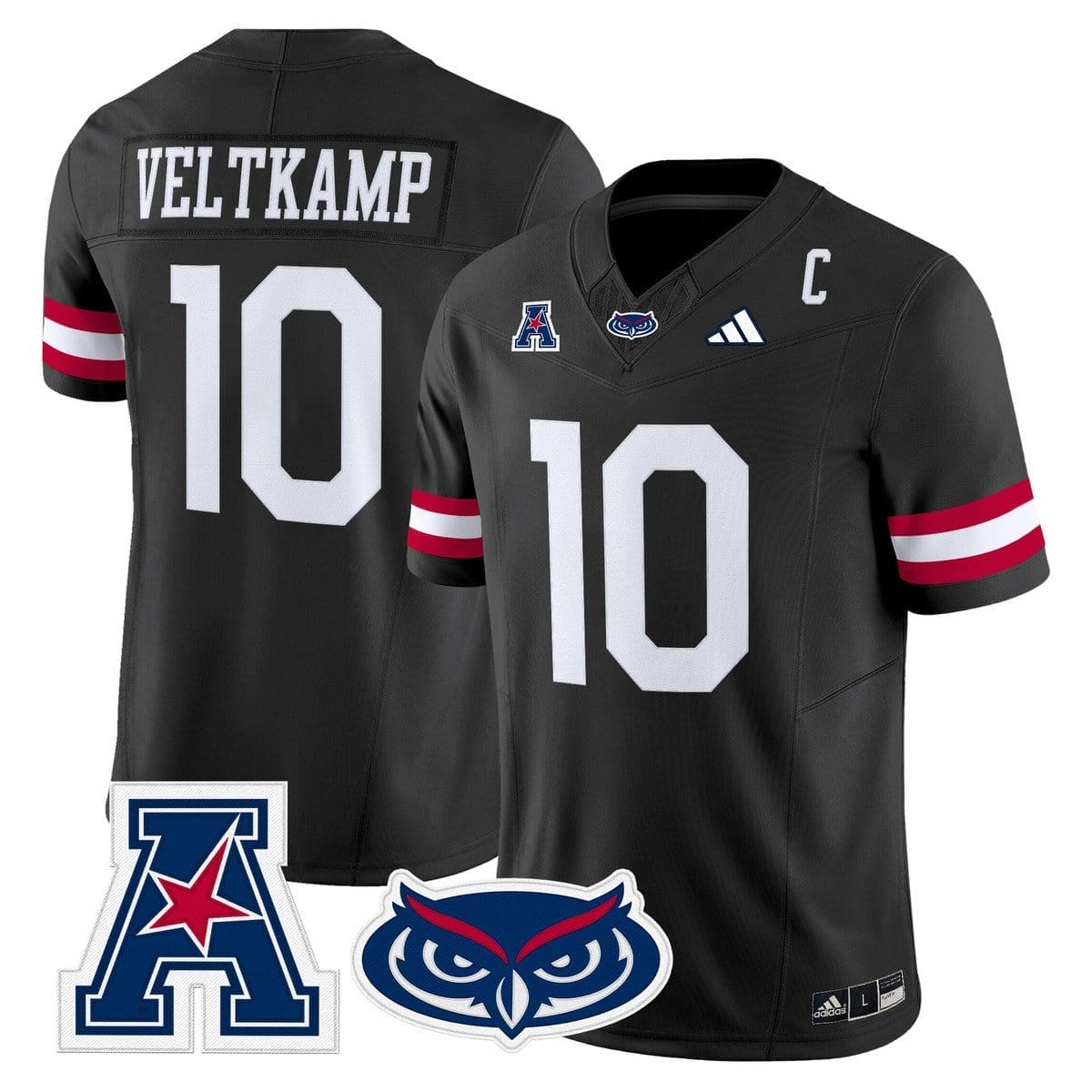 Caden Veltkamp Jersey #10 Florida Atlantic Owls 2025 All Stitched 1 Caden Veltkamp Jersey #10 Florida Atlantic Owls 2025 All Stitched