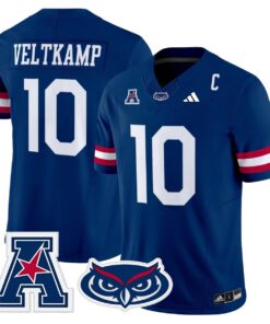 Caden Veltkamp Jersey 10 Florida Atlantic Owls 2025 All Stitched Blue