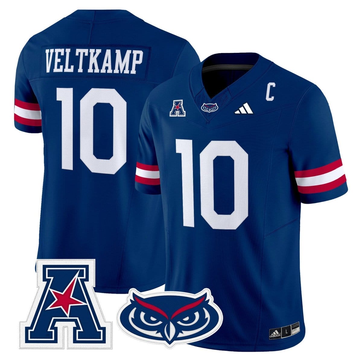 Caden Veltkamp Jersey #10 Florida Atlantic Owls 2025 All Stitched 4 Caden Veltkamp Jersey #10 Florida Atlantic Owls 2025 All Stitched - Image 4