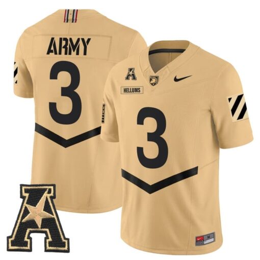 Cale Hellums Jersey #3 Army Black Knights 2025 Vapor Stitched - Image 5