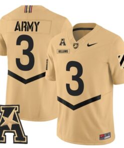 Cale Hellums Jersey #3 Army Black Knights 2025 Vapor Stitched 8 Cale Hellums Jersey 3 Army Black Knights 2025 Vapor Stitched Tan