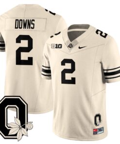 Caleb Downs Jersey 2 Ohio State Buckeyes 2025 Vapor Limited Stitched Cream