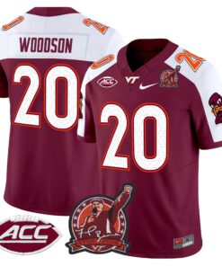 Alternative view of Caleb Woodson Jersey #20 Virginia Tech Hokies Coach Frank Beamer 2025