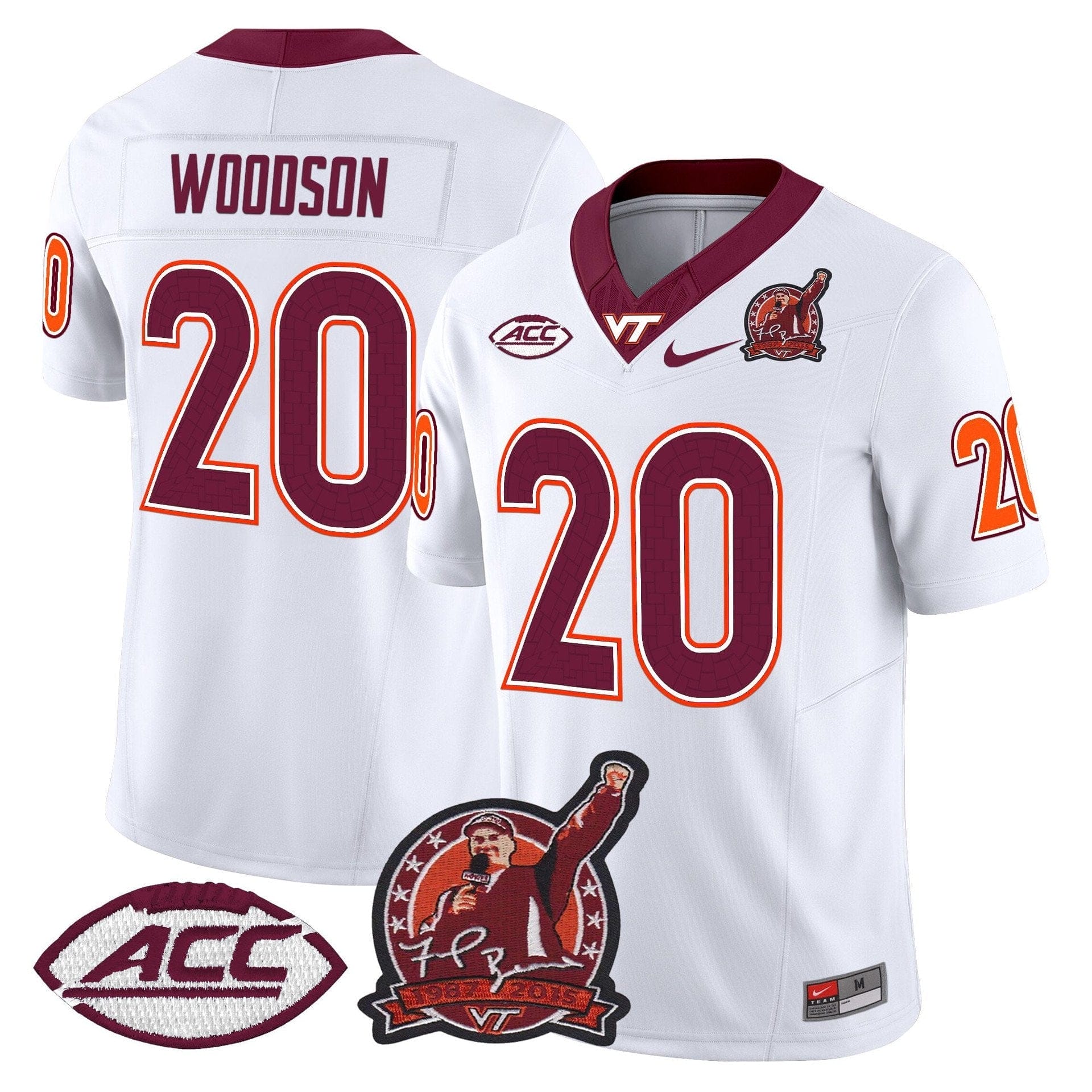 Caleb Woodson Jersey #20 Virginia Tech Hokies Coach Frank Beamer 2025 1 Caleb Woodson Jersey #20 Virginia Tech Hokies Coach Frank Beamer 2025