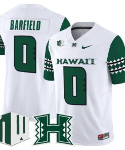 Alternative view of Cam Barfield Jersey #0 Hawai'i Rainbow Warriors 2025 Vapor Stitched