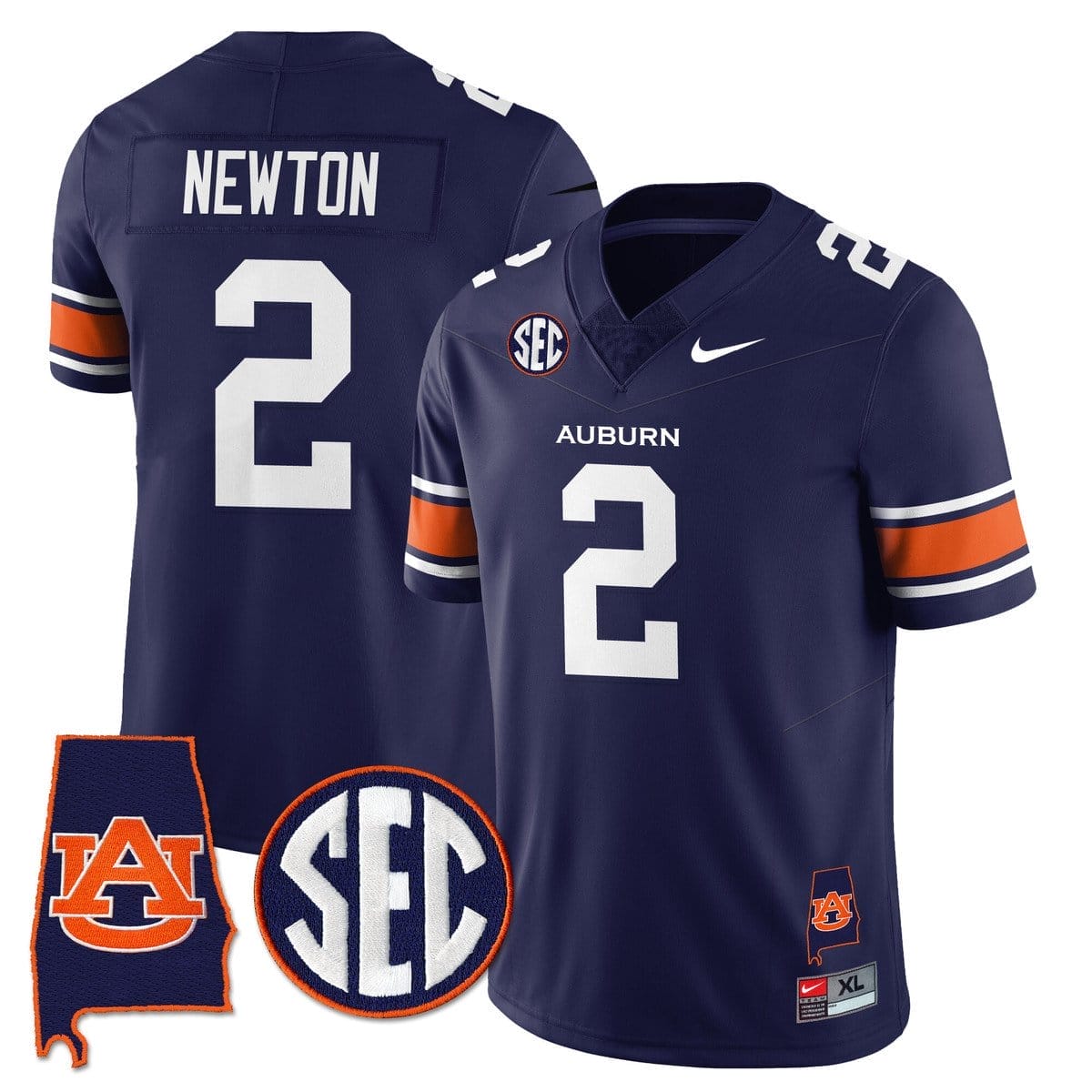 Cam Newton Jersey #2 Auburn Tigers Alabama Patch Vapor Stitched 3 Cam Newton Jersey #2 Auburn Tigers Alabama Patch Vapor Stitched - Image 3