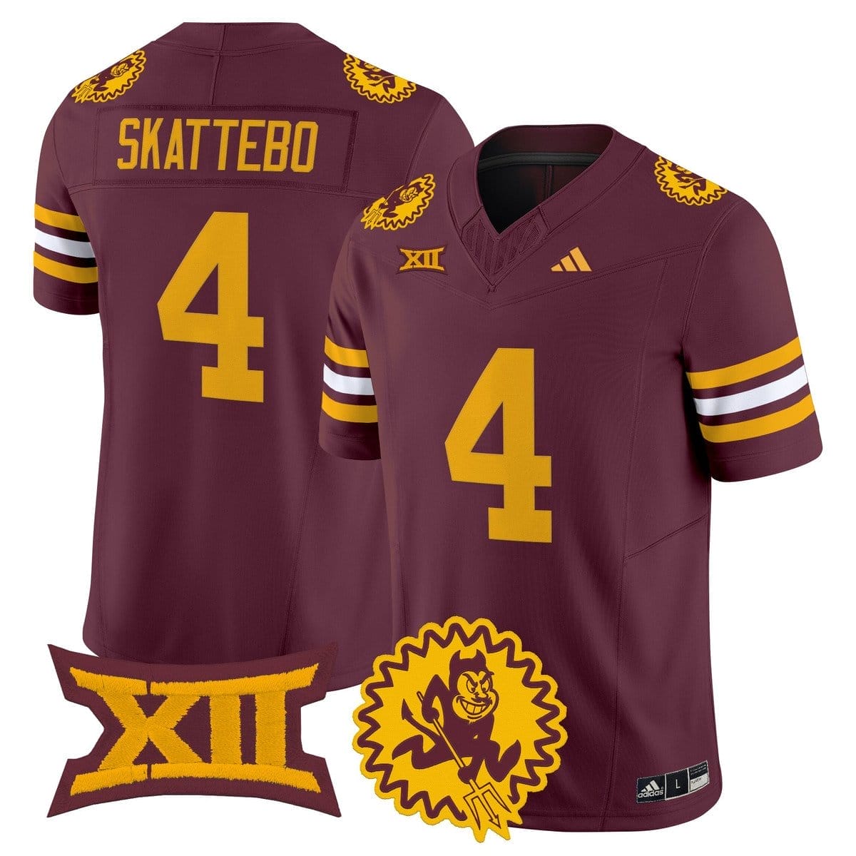 Cam Skattebo Jersey #4 Arizona State Sun Devils 1975 Throwback Stitched - Image 3