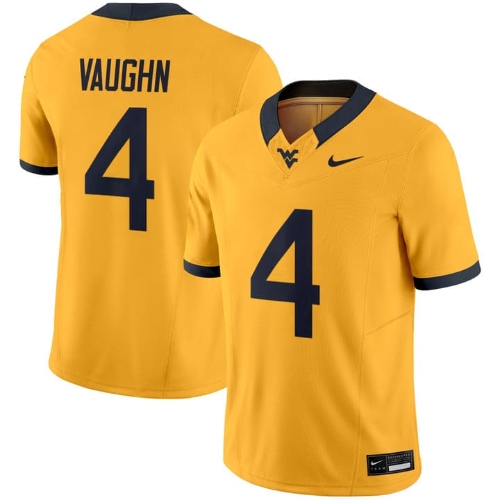 Cam Vaughn Jersey #4 West Virginia Mountaineers 2025 Vapor Stitched 4 Cam Vaughn Jersey #4 West Virginia Mountaineers 2025 Vapor Stitched - Image 4
