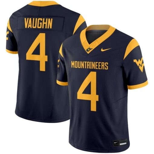Cam Vaughn Jersey #4 West Virginia Mountaineers 2025 Vapor Stitched - Image 3