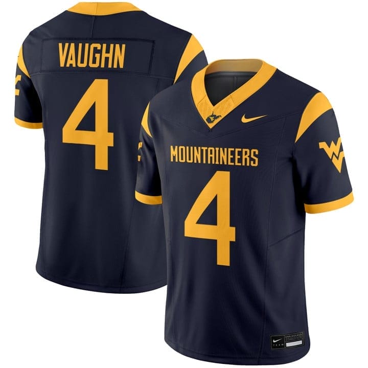 Cam Vaughn Jersey #4 West Virginia Mountaineers 2025 Vapor Stitched 3 Cam Vaughn Jersey #4 West Virginia Mountaineers 2025 Vapor Stitched - Image 3