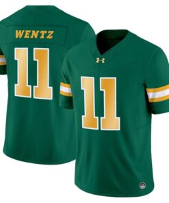 Carson Wentz Jersey 11 North Dakota State Bison Limited Stitched Green