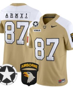Casey Reynolds Jersey 87 Army Black Knights 2025 Screaming Eagles Tan Alter