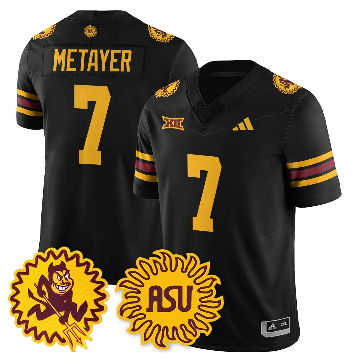 Chamon Metayer Jersey #7 Arizona State Sun Devils 1975 Throwback Stitched 1 Chamon Metayer Jersey #7 Arizona State Sun Devils 1975 Throwback Stitched