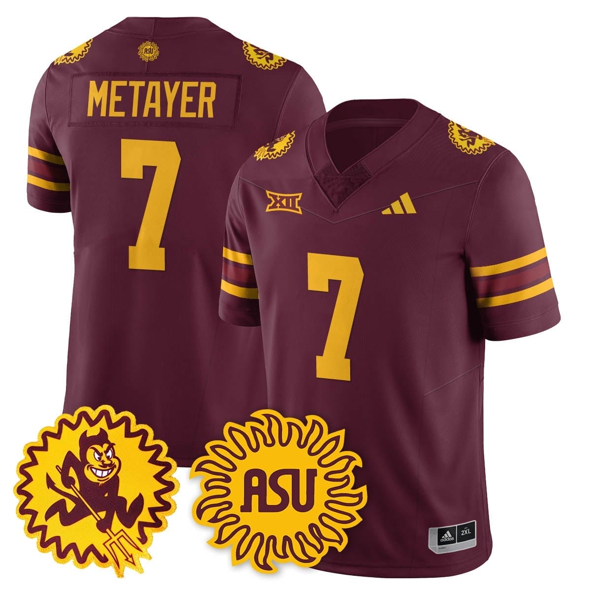 Chamon Metayer Jersey #7 Arizona State Sun Devils 1975 Throwback Stitched 4 Chamon Metayer Jersey #7 Arizona State Sun Devils 1975 Throwback Stitched - Image 4