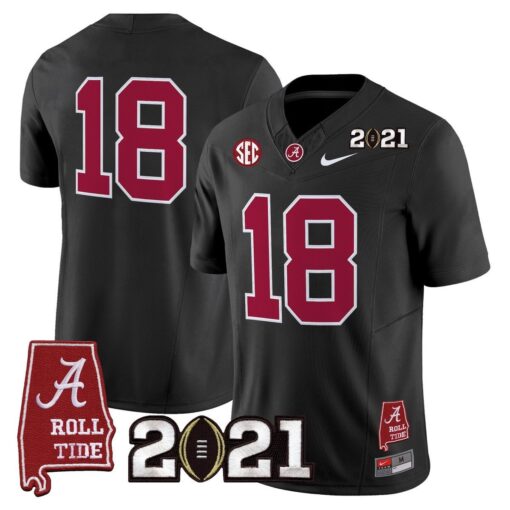 Champions Jersey #18 Alabama 2021 CFP Championship Alabama Map