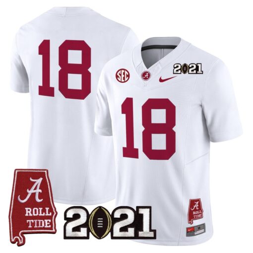 Champions Jersey #18 Alabama 2021 CFP Championship Alabama Map - Image 2