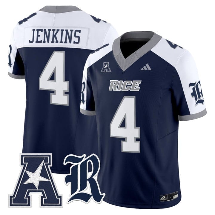 Chase Jenkins Jersey #4 Rice Owls 2025 Vapor Limited Stitched - Image 4