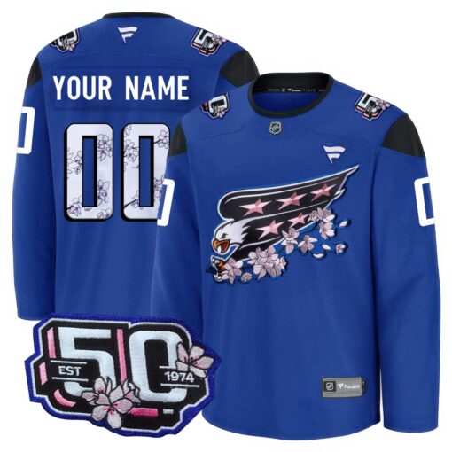 Men Washington Capitals 50th Anniversary Premium Custom Jersey - All Stitched - Image 7