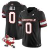 Chris Bell Jersey 0 Louisville Cardinals 1980s Throwback Stitched Black