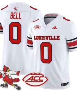Alternative view of Chris Bell Jersey #0 Louisville Cardinals 1980s Throwback Stitched