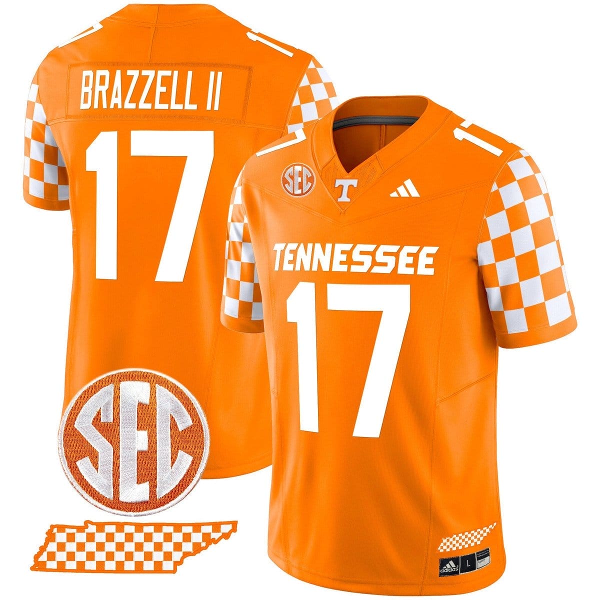 Chris Brazzell II Jersey #17 Tennessee Vols Rebrand 2026 Checkerboard 5 Chris Brazzell II Jersey #17 Tennessee Vols Rebrand 2026 Checkerboard - Image 5
