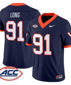 Alternative view of Chris Long Jersey #91 Virginia Cavaliers 1995 Throwbacks Stitched