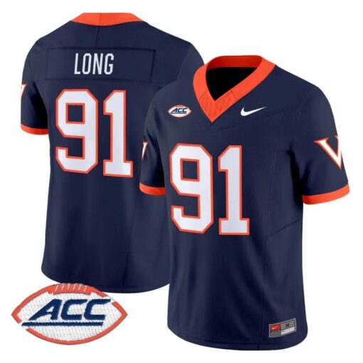 Chris Long Jersey #91 Virginia Cavaliers 1995 Throwbacks Stitched - Image 2