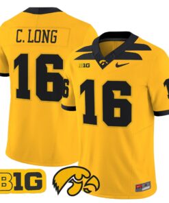 Chuck Long Jersey 16 Iowa Hawkeyes 2025 Limited Stitched Gold