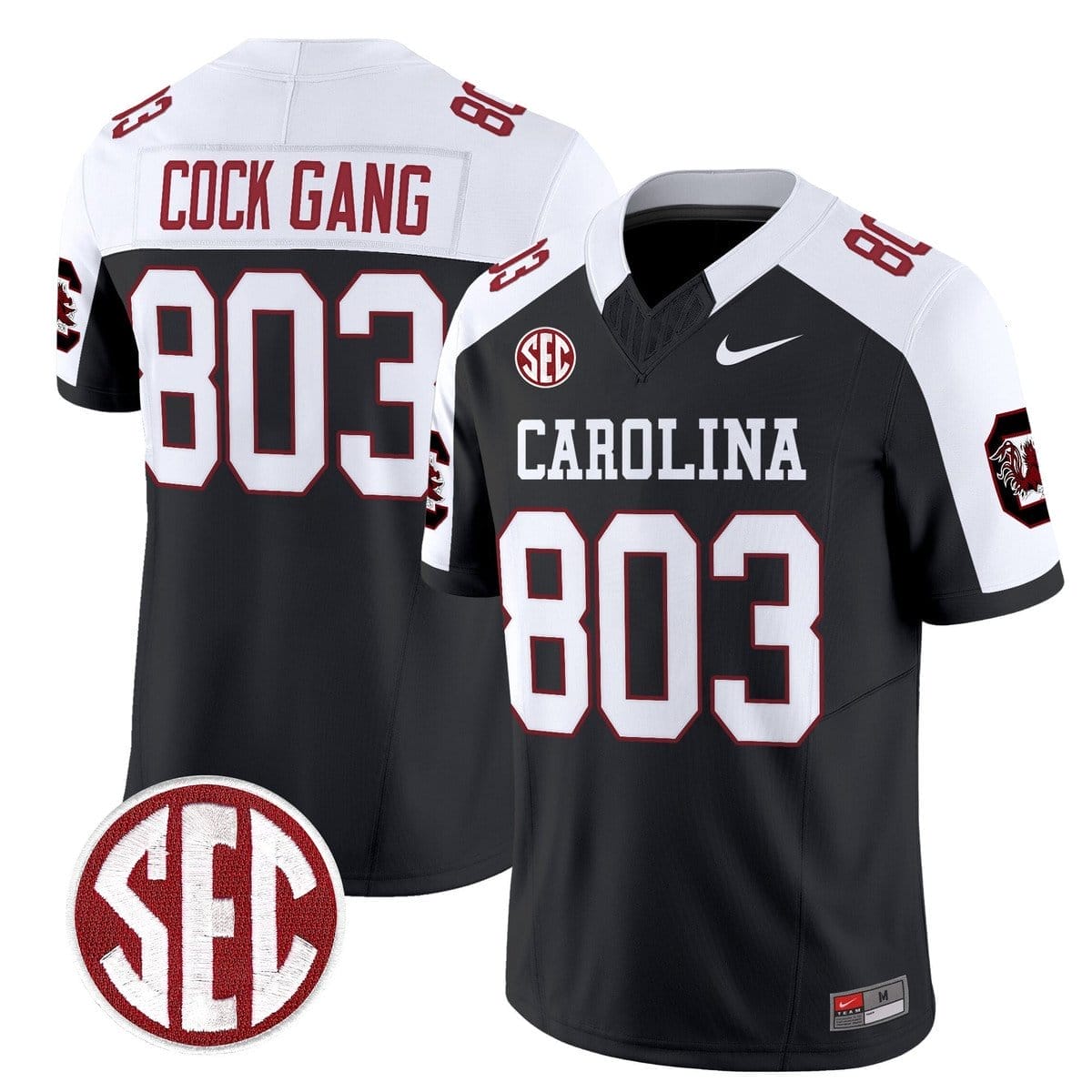 Cock Gang Jersey #803 Carolina 1980 Throwback Rebrand 2026 Stitched 3 Cock Gang Jersey #803 Carolina 1980 Throwback Rebrand 2026 Stitched - Image 3