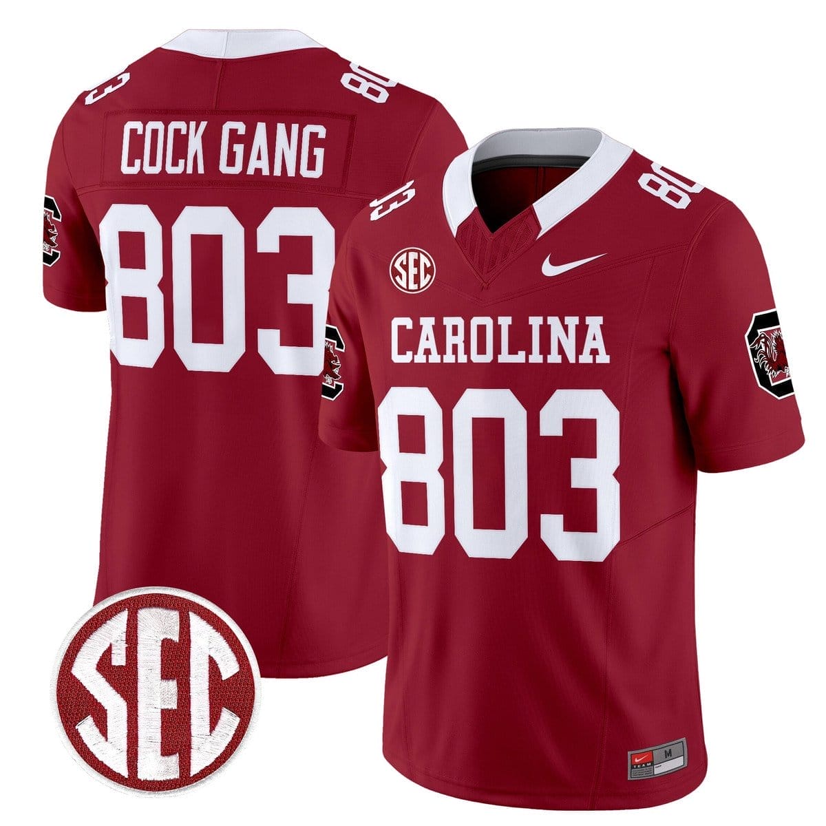 Cock Gang Jersey #803 Carolina 1980 Throwback Rebrand 2026 Stitched 4 Cock Gang Jersey #803 Carolina 1980 Throwback Rebrand 2026 Stitched - Image 4