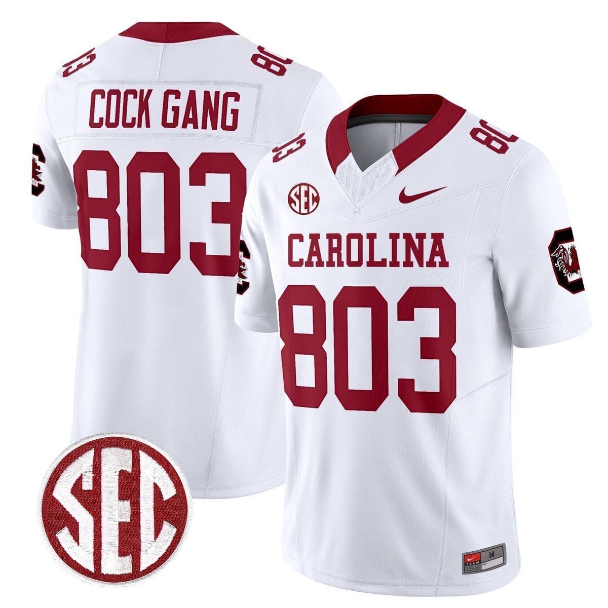 Cock Gang Jersey #803 Carolina 1980 Throwback Rebrand 2026 Stitched 2 Cock Gang Jersey #803 Carolina 1980 Throwback Rebrand 2026 Stitched - Image 2