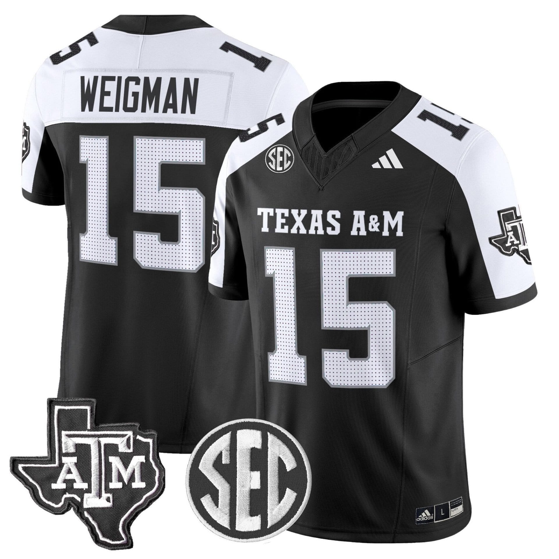 Conner Weigman Jersey #15 Texas A&M Aggies 2025 Vapor Stitched