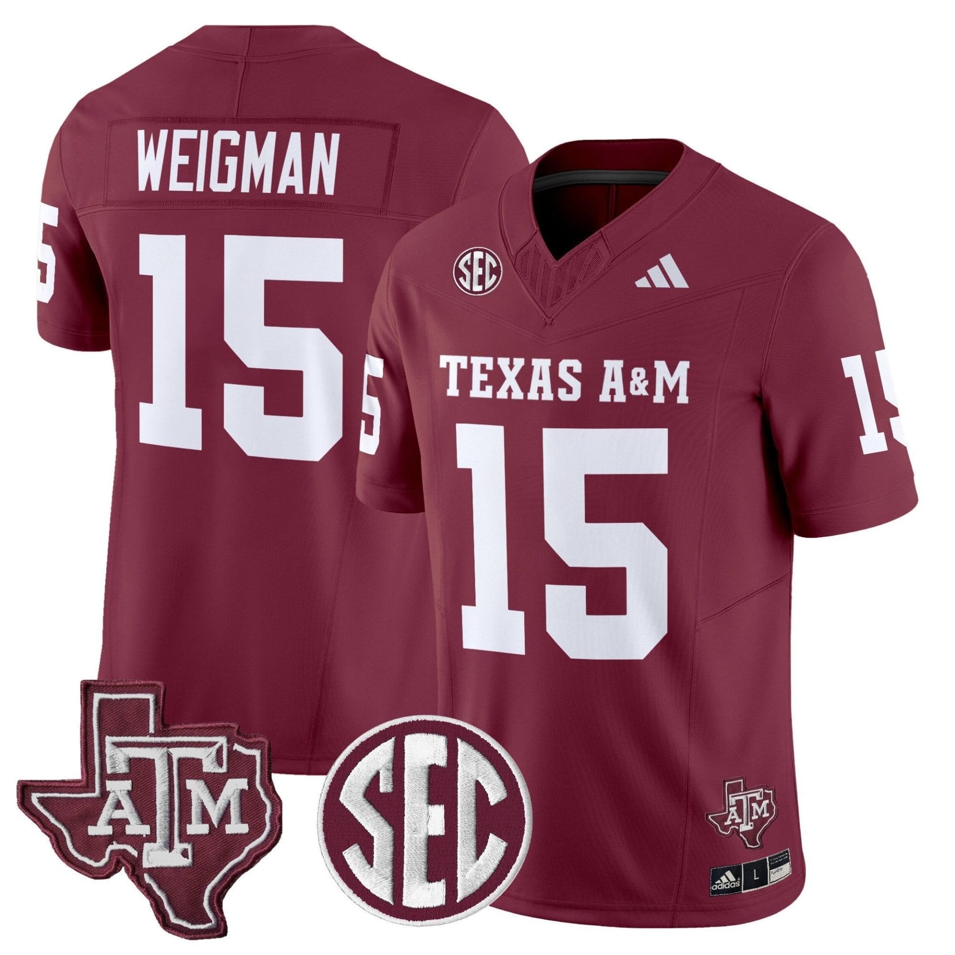 Conner Weigman Jersey #15 Texas A&M Aggies 2025 Vapor Stitched - Image 4