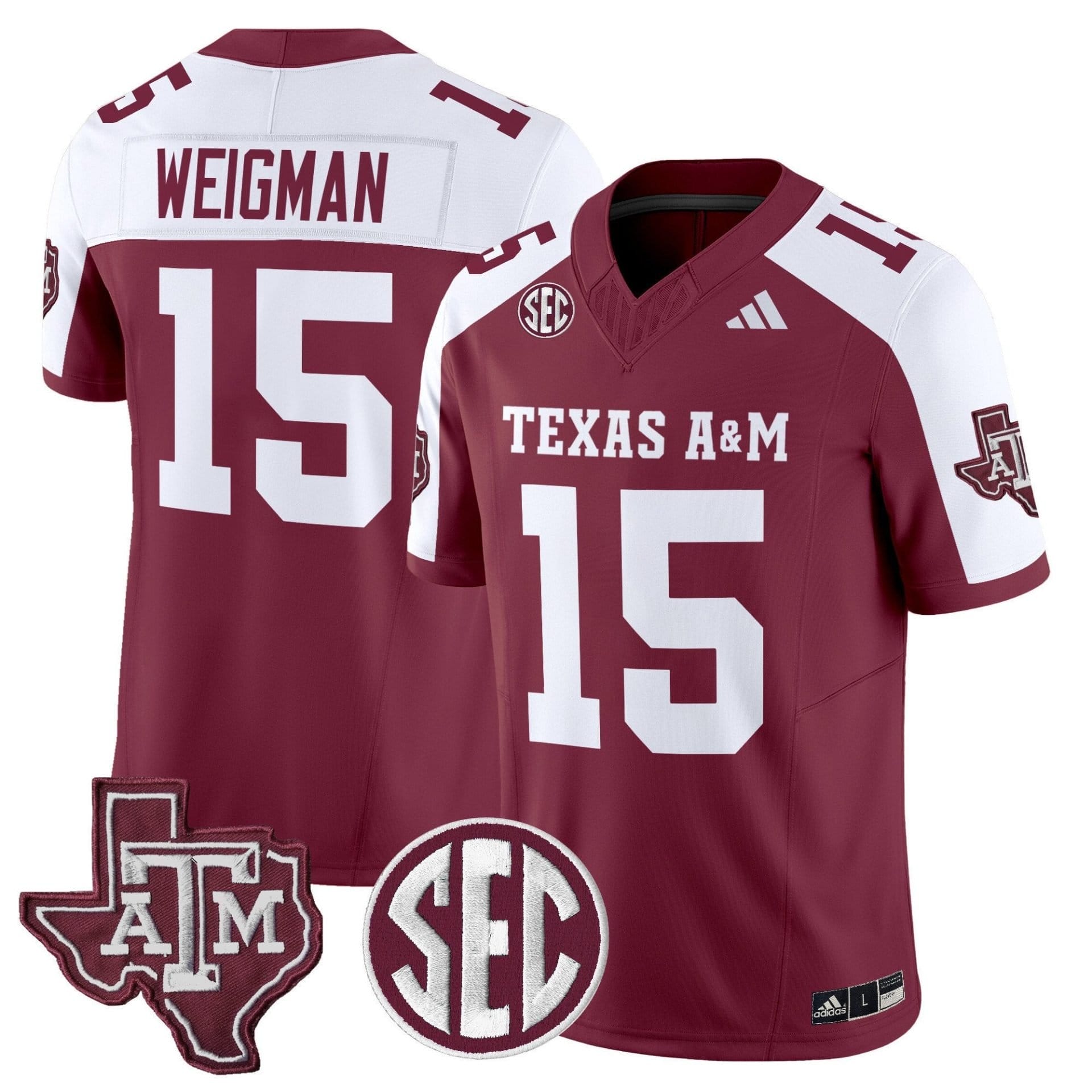 Conner Weigman Jersey #15 Texas A&M Aggies 2025 Vapor Stitched - Image 5