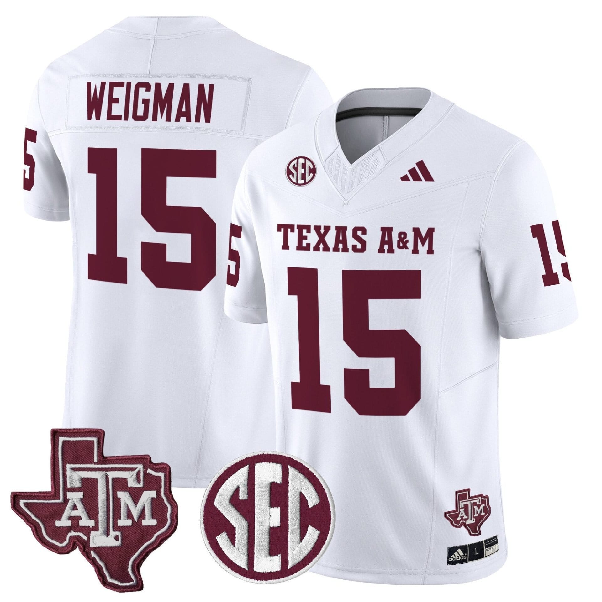 Conner Weigman Jersey #15 Texas A&M Aggies 2025 Vapor Stitched - Image 2