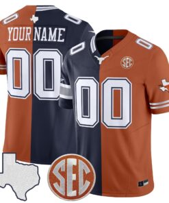 Cowboys Longhorns College Football Split Vapor Limited Custom Jersey Stitched