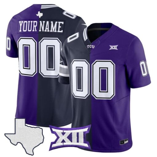 Cowboys TCU College Football Split Vapor Limited Custom Jersey Stitched