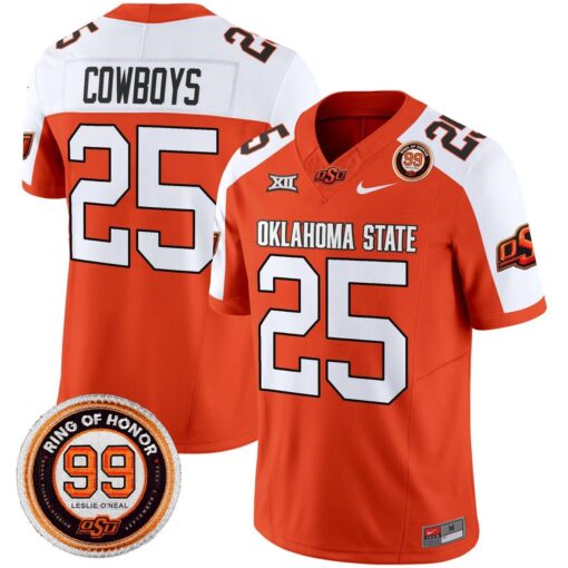 Cowboys Jersey #25 Oklahoma State Cowboys 2025 Leslie O'neal Patch - Image 4
