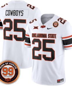 Cowboys Jersey 25 Oklahoma State Cowboys 2025 Leslie O neal Patch White c80d21e1 9605 45cc 830e 87490c159e08