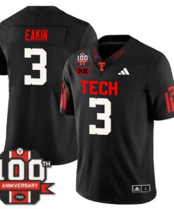 Coy Eakin Jersey #3 Texas Tech Football 100th Anniversary Stitched