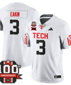 Alternative view of Coy Eakin Jersey #3 Texas Tech Football 100th Anniversary Stitched