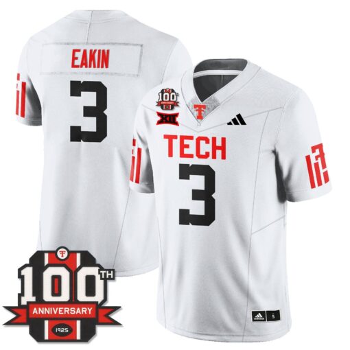 Coy Eakin Jersey #3 Texas Tech Football 100th Anniversary Stitched - Image 2