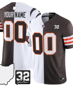 Custom Bengals Browns College Football Jersey  Split Vapor Limited Stitched