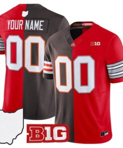 Custom Browns Buckeyes College Football Jersey  Split Vapor Limited Stitched