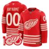 Custom Detroit Red Wings Jersey Centennial Season Premium All Stitched