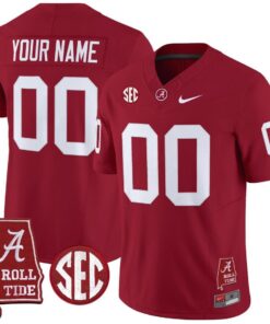 Custom Alabama Crimson Jersey Throwback Alabama Map Stitched Crimson