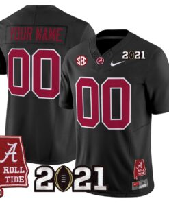 Custom Alabama Crimson Tide Jersey 2021 CFP Championship Alabama Map