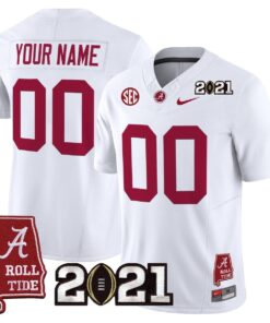 Alternative view of Custom Alabama Crimson Tide Jersey 2021 CFP Championship Alabama Map